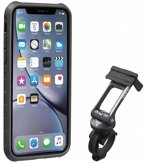 Чехол для смартфона Topeak Ridecase с креплением на руль Iphone Xr Black/Gray - Фото 1 большая