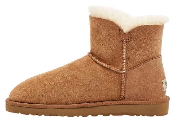 Ботинки женские UGG Mini Bailey Button Ii Chestnut - Фото 5 большая