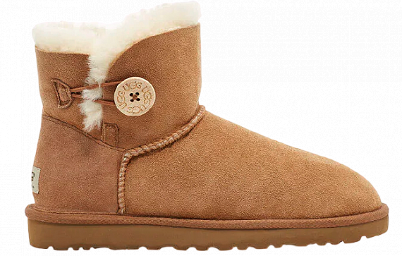 Ботинки женские UGG Mini Bailey Button Ii Chestnut - Фото 1 большая