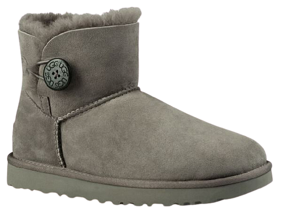 Ботинки женские UGG Mini Bailey Button Ii Grey - Фото 6 большая