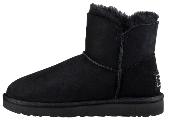 Ботинки женские UGG Mini Bailey Button Bling Black - Фото 5 большая