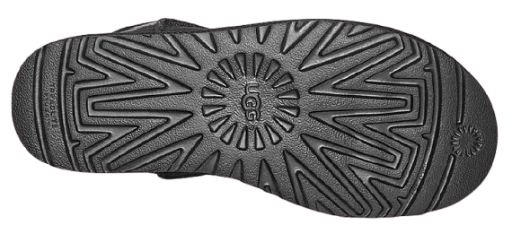 Ботинки женские UGG Classic Mini Ugg Rubber Logo Black - Фото 2 большая