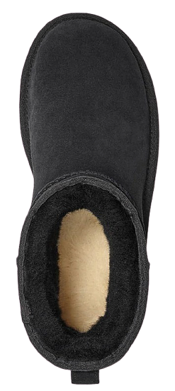 Ботинки женские UGG Classic Mini Ugg Rubber Logo Black - Фото 3 большая