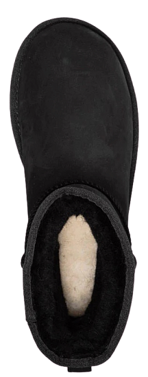 Ботинки женские UGG Classic Mini Leather Black - Фото 3 большая