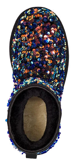 Ботинки женские UGG Classic Mini Stellar Sequin Black - Фото 3 большая