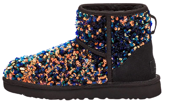 Ботинки женские UGG Classic Mini Stellar Sequin Black - Фото 5 большая