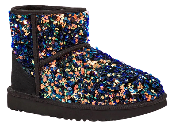 Ботинки женские UGG Classic Mini Stellar Sequin Black - Фото 6 большая