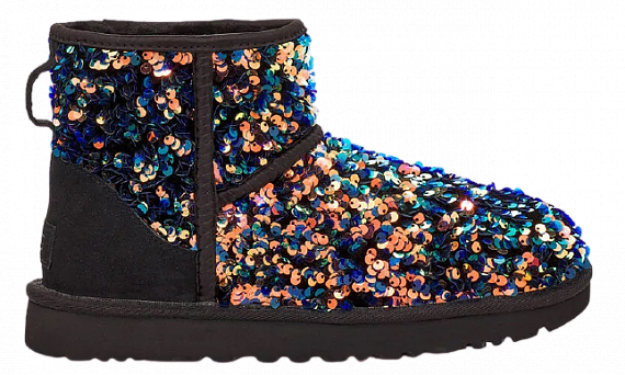 Ботинки женские UGG Classic Mini Stellar Sequin Black - Фото 1 большая