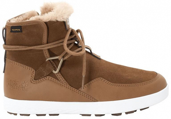 Ботинки женские Jack Wolfskin Auckland WT Texapore Desert Brown/White - Фото 1 большая
