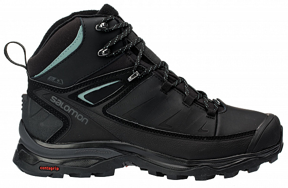 Ботинки женские Salomon X Ultra Mid Winter CS WP Black/Phantom/Trellis - Фото 1 большая