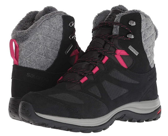 Ботинки женские Salomon Ellipse Winter GTX Black/Phantom/Cerise - Фото 8 большая