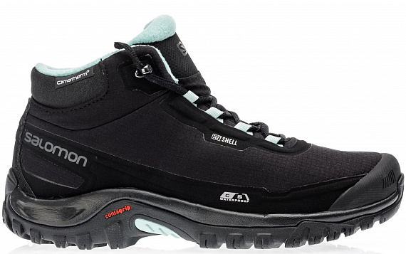 Ботинки женские Salomon Shelter CS WP Black/Black/Eggshell Blue - Фото 1 большая