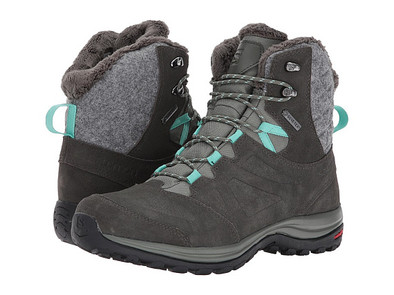 Ботинки женские Salomon Ellipse Winter GTX  castor gray/beluga/biscay green - Фото 3 большая