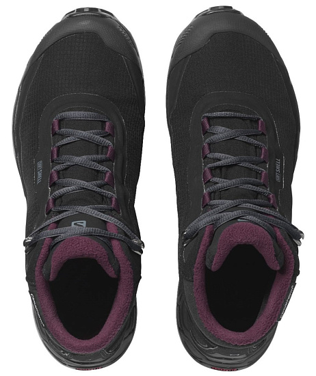 Ботинки женские Salomon Shelter CSWP Bk/Ebony/Winetas - Фото 4 большая