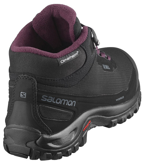 Ботинки женские Salomon Shelter CSWP Bk/Ebony/Winetas - Фото 5 большая