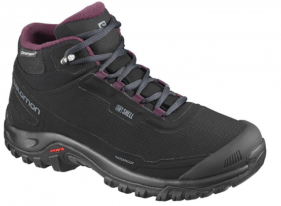 Ботинки женские Salomon Shelter CSWP Bk/Ebony/Winetas - Фото 1 большая
