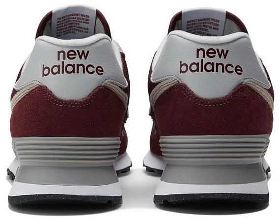 Кроссовки женские New Balance 574 Burgundy - Фото 2 большая