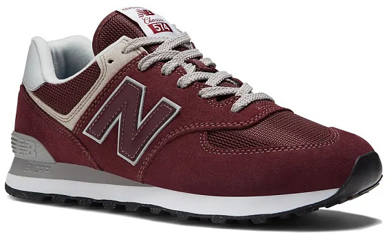 Кроссовки женские New Balance 574 Burgundy - Фото 3 большая