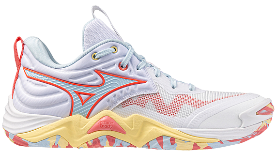 Кроссовки женские Mizuno Wave Momentum Elite White/Calypso Coral/Pale Banan - Фото 1 большая