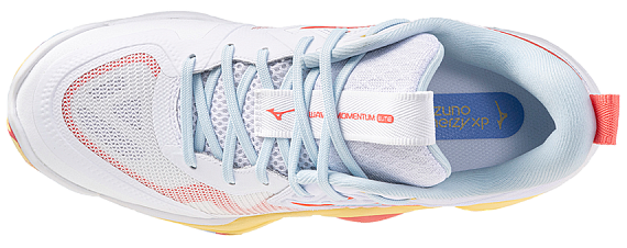 Кроссовки женские Mizuno Wave Momentum Elite White/Calypso Coral/Pale Banan - Фото 3 большая