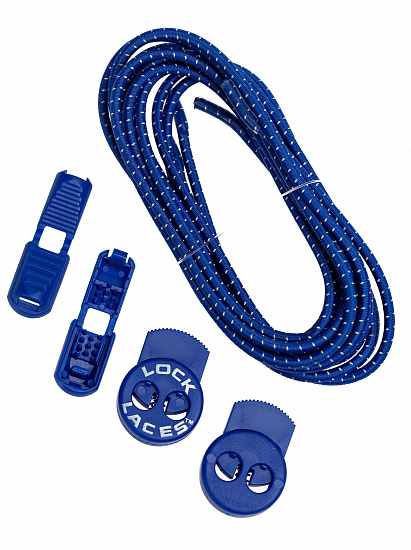Светоотражающие шнурки Lock Laces Королевский Синий - Фото 1 большая