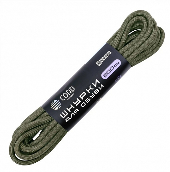 Шнурки Cord 200см Khaki - Фото 1 большая