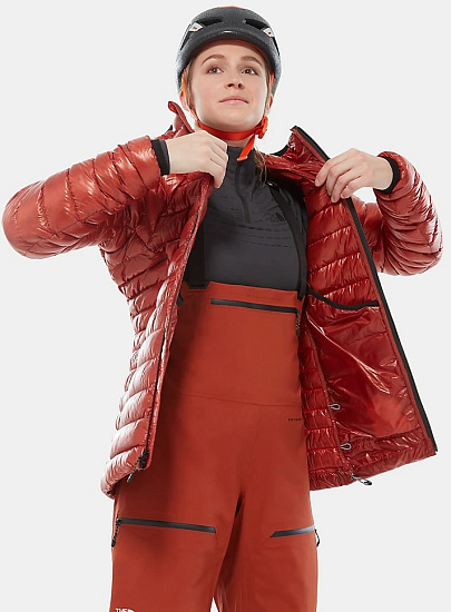 Брюки женские The North Face Summit L5 Vapor Fz Bib Picante Red/Tnf Black - Фото 11 большая