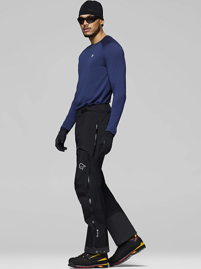 Брюки мужские Norrona Trollveggen Gtx Pro Light  Caviar Black - Фото 6 большая