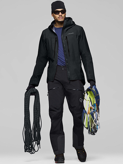 Брюки мужские Norrona Trollveggen Gtx Pro Light  Caviar Black - Фото 7 большая