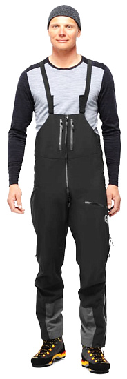 Брюки мужские Norrona Trollveggen Gore-Tex Pro Bib Caviar - Фото 3 большая