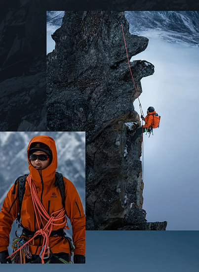 Куртка мужская Kailas Mont Q60 Hardshell Oxidized Orange - Фото 11 большая