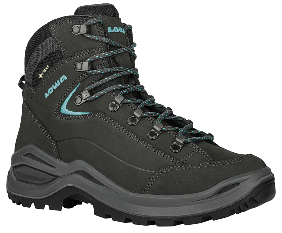 Ботинки женские Lowa Renegade Evo Gtx Mid Asphalt/Turkis - Фото 2 большая