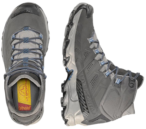 Ботинки женские La Sportiva Ultra Raptor II Mid Leather GTX Carbon/Atlantic - Фото 4 большая
