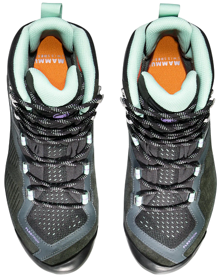 Ботинки женские Mammut Sapuen High Gtx Dark Steel/Neo Mint - Фото 4 большая