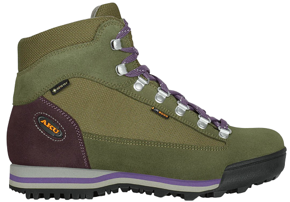 Ботинки женские AKU Ultra Light Micro Gtx Green/Deep Violet - Фото 1 большая