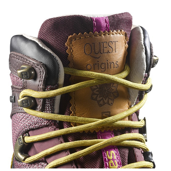 Ботинки женские Salomon Quest Origins 2 GTX Pinot Noir/Bitter Choc/Maize - Фото 6 большая