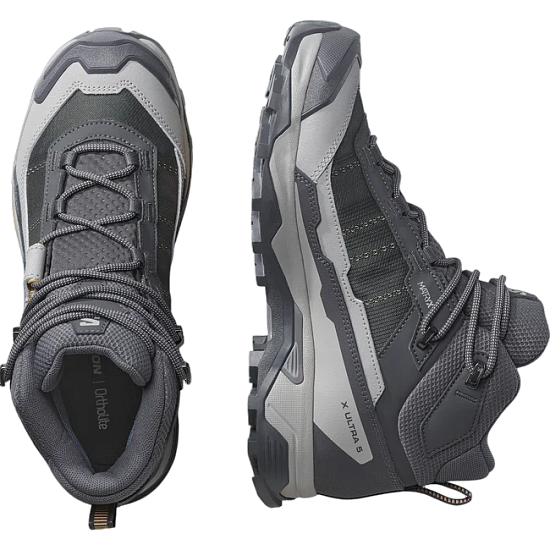 Ботинки женские Salomon X Ultra 5 Mid Gtx Nine Iron/Gull/Soft Clay - Фото 2 большая
