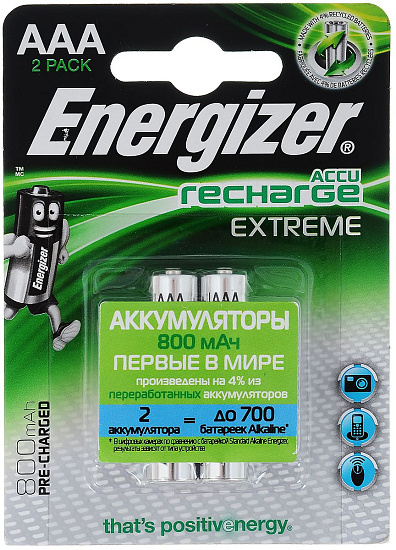 Аккумуляторы Energizer Extreme AAA 800 мАч - Фото 1 большая