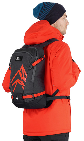 Рюкзак Salomon Side 18 Ebony/Cherry Tomato - Фото 3 большая