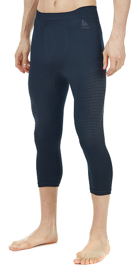 Кальсоны мужские Odlo Performance Warm Eco 3/4 Black/Graphite Grey - Фото 5 большая