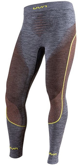 Кальсоны мужские UYN Ambityon Uw Long Melange Black Melange/Orange/Yellow - Фото 3 большая