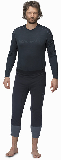 Кальсоны мужские Norrona Lyngen 3/4 Powerstretch Pro Fullzip Longs Caviar - Фото 2 большая