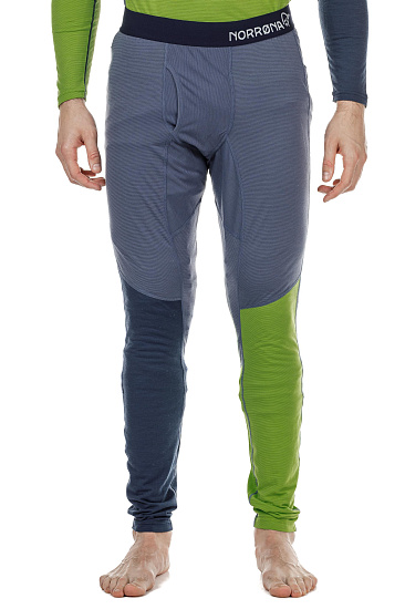 Кальсоны мужские Norrona Equaliser Merino Longs Bamboo Green/Vintage Indigo - Фото 2 большая