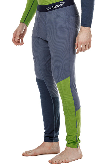 Кальсоны мужские Norrona Equaliser Merino Longs Bamboo Green/Vintage Indigo - Фото 3 большая