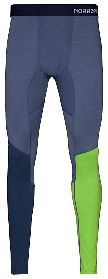Кальсоны мужские Norrona Equaliser Merino Longs Bamboo Green/Vintage Indigo - Фото 1 большая