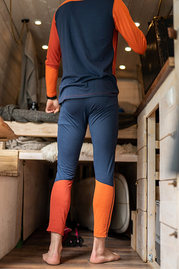 Кальсоны мужские Norrona Equaliser Merino Longs Rooibos Tea/Indigo Night - Фото 3 большая