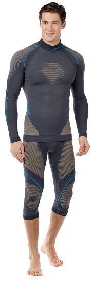 Кальсоны мужские UYN 3/4 Evolutyon Uw Medium Charcoal/Gold/Atlantic - Фото 4 большая