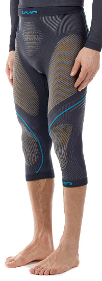 Кальсоны мужские UYN 3/4 Evolutyon Uw Medium Charcoal/Gold/Atlantic - Фото 6 большая