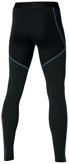 Тайтсы мужские Mizuno Merino Wool Long Tight Black/Parisian Blue - Фото 2 большая
