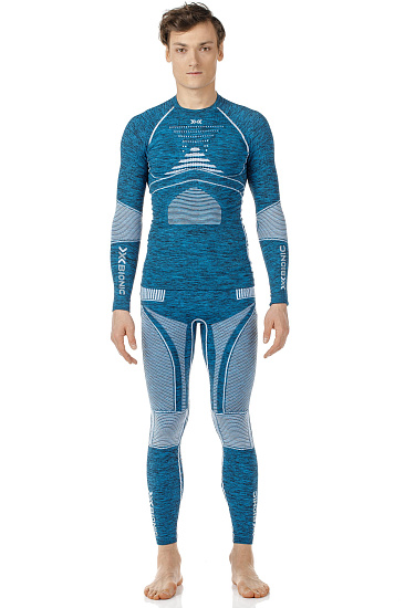 Кальсоны мужские X-Bionic Accumulator EVO Melange UW Long Blue Melange/White - Фото 3 большая